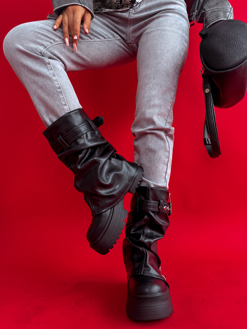 Сапоги из искусственной кожи "BLACK LEGEND" 6327A